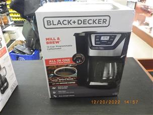 BLACK+DECKER 12-Cup Mill and Brew Coffee Maker, Black, CM5000B